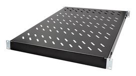 LogiLink 19 colių stovo lentyna 1U reguliuojamo gylio 570 mm perforuota juoda 800 mm gylio spintoms SF0800B