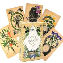 Antique Anatomy Tarots 78 kortelių kaladė, pilna anglų kalbos Oracle kortų būrimas Likimas šeimos vakarėlio stalo žaidimas black