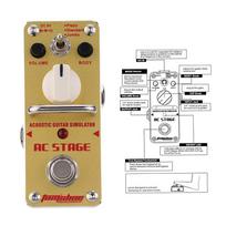 AROMA AAS 3 AC Sceninės akustinės gitaros simuliatorius Mini vieno elektrinės gitaros efektų pedalas su True Bypass gray