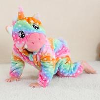 Baby Rompers Kigurumi Animal Leopard,Husky,Giraffe Cosplay Hooded Warm Pajamas for Toddler Boys Girls Clothes Newborn Sleepwear Pyjama Clothing 70 pink