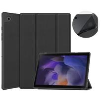 Samsung Galaxy Tab A8 2021 SM-X205 3 lankstų laikiklis Odinis planšetinio kompiuterio dėklas For Samsung Galaxy Tab A8 2021 SM-X205 tamsiai žalia spalva