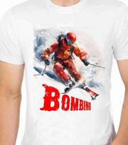 Bombing the Slopes Skiing T-Shirt Challenge & Bombing the ski resort in winter XL gray