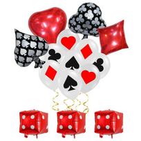 Casino Night Poker Card Foil Balloons: Clubs, Diamonds, Spades Party Decorations