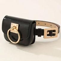 New Square Women Vintage Belt Bag Dual-purpose PU Leather Gothic Fanny Packs Y2K Style Travel Waist Purse Metal Buckle Belts beige