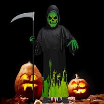 Halloween Glowing Comics Character Costume Light Up Scary Halloween Party Cosplay Costume for Kids black