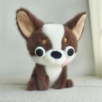 Soft Stuffed Animals Chihuahua Plush Toy Puppy Pet Stuffed Chihuahua Doll Realistic Kawaii Plush Chihuahua Kids Toy 15cm black