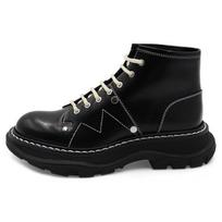 Alexander McQueen Tread Lace Up Boot 'Black Silver' Women's 595469WHQSG1090 38.5 black