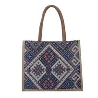 Women Retro Canvas Tote Bag Ethnic Style Literary Handbag Large Capacity Commuting Underarm Bag raudona