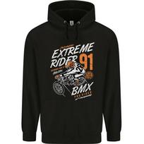 Extreme Sports BMX Rider Cycling Childrens Kids Hoodie L white