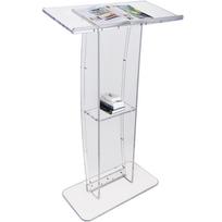 VEVOR akrilinis tribūna, 119 cm aukščio, skaidrus akrilinis tribūnos stovas su plačiu skaitymo paviršiumi ir laikymo lentyna 68.5 x 33 x 119.8 cm