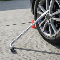 Tire Lug Wrench Crafted Steel Wheel NonRetractable Iron for Drivers, Mechanics, 17MM