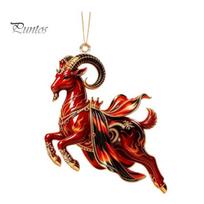 Durable Acrylic Hanging Decorations Galloping Goat Ornament, 2D Flat Pendant, New Year Christmas Gift for Friends Decoration Tree, Mantel, Festive 3