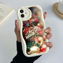 Samsung Galaxy A25 for iPhone 15 Xiaomi Poco X6 Redmi Huawei Honor 90 Phone Cases A1 Christmas Happy New Year art exclusive Cream pattern Soft Case Realme V13 5G skaidri