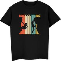 Vintage Style Rock Climbings Silhouette T-Shirt O-Neck Short Sleeve Shirts Summer Print Man Cotton Fashion T Shirt 3XL