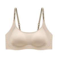 Liquid foundation underwear, large breasts show small soft support, gather non-marking bra, close sub-breasts, anti-sagging women's bra M (80-95) catties white