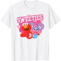 Sesame Street Valentine's Day Sweeties Elmo And Abby Cadabby T-Shirt XXXXXL pink