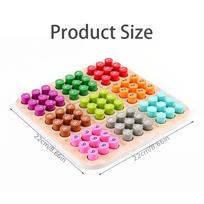 Wooden Sudoku Chess Toys for Kids Brain Training Educational Board Games Cognitive Digital Puzzles Party Fun beige