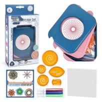 Magic Kaleidoscope Art Ruler Set for Kids - Drawing & Storage pink