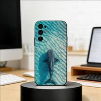 Ocean Blue Whale Phone Case For Samsung S25,S24,S21,S22,S23,S30,Ultra,S20,Plus,Fe,Lite,Note,10,Black Cover Samsung S24fe blue