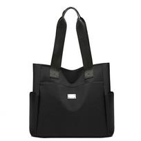 Nylon Tote Bag For Women Large Capacity Urban Style With Zipper Closure For Daily Use mėlyna