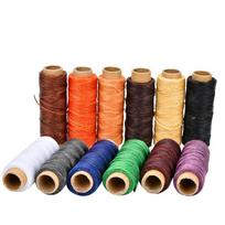12 vnt. 150D vaškuotas siūlas 50 metrų ritinėlyje Pintas plokščias siūlas Batų taisymui beige