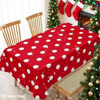 Red & White Polka Dots Table Cloth Waterproof Tablecloth Spill Proof Table Cloth, Wipe Clean Table Cloth for Dining Camping 54*72inch(137cm*183cm） brown