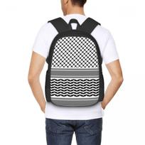 Palestinian Keffiyeh Student Backpack School Bag Hiking Travel Daypack for Men Women Fashion Bookbag Shoulder Bags One Size black