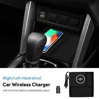 15W Car Wireless Charger for Toyota Corolla Cross Hybrid 2022 2023 2024 2025 Mobile Phone Fast Charging Holder PVC Accessories One Size black