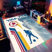 Lamine Yamal Legend Poster Carpet Rug for Living Room Bedroom Home Sofa Decoration,Kids play Nonslip Floor Mat 40x60cm( 15x23in ) red