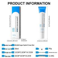 Vario peptidų veido kremas nuo raukšlių smulkioms raukšlelėms lyginti, odai stangrinti, elastingumui gerinti ir drėkinimui bei atstatymui Copper Peptide Cream 30ml white