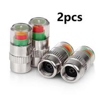 2/4pcs Car  Tire Pressure Indicator Tire Pressure Gauge Indicator Alert Monitoring Valve Cap Sensor External Valve Detection 2pcs gray