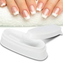 Nešiojama balta nagų panardinimo miltelių dėklas, manikiūro forma, nagų konteineris beige