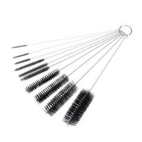 10Pcs/Set Coffee Machine Bottle Tube Straw Brush Washing Scrubber Cleaning Tool white