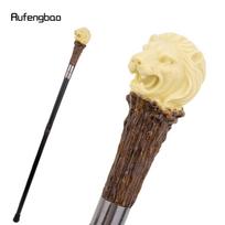 Geltonos Dervos Liūto Galvos Medžio Šaknies Lazda Madinga Dekoratyvinė Plieninė Lazda Džentelmeno Elegantiška Cosplay Lazda Rankena Crosier 94cm beige