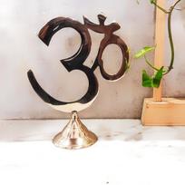 Pure Brass Religious Om Symbol Statue, Home Decoration, Om Idol, Gold Color black