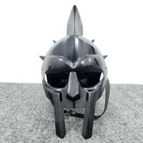 Helmet Wearable Gladiator Roman Maximus, Spiked Steel Medieval Costume LARP Cosplay Collectible Gift gray