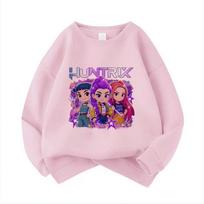 90s Y2k Huntrix Hoodie Manga Kids Kpop Demon Hunters Movie Fans Gift Children's Sweatshirt Cute Tiger Hoody for Boys Girls 100 gray
