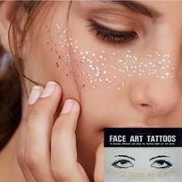 Gold Glitter Tattoo Stickers for Face Makeup Metallic Moon Stars Waterproof Temporary Freckle Tattoos for Women Eyebrow Party