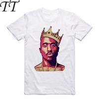2019 S-3XL 2019 Men's Print Tupac 2pac T-shirt Short Sleeve O-Neck White Tshirt Hip Hop Swag Harajuku Streetwear T Shirt S