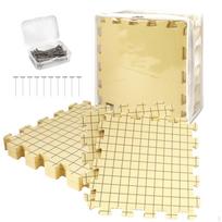 Knitting Blocking Mat Grid Lines Foam Tiles Includes TPins Crafting Tool for Knitters, beige