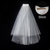 New Two Layer Bridal Veil Lace Edge Short Simple Wedding Veil White Photo Veil