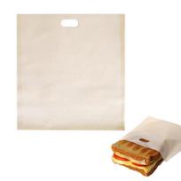 Toaster Bags Reusable Non-Stick Heat Resistant Grilled Cheese Toaster Bags Toaster Bags For Sandwiches Chicken Nuggets Panini 16X16.5cm white