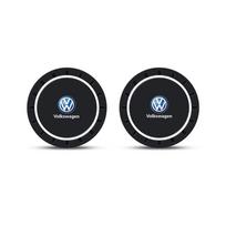 T252PC PVC Silicone Car Coaster Water Cup Slot Non-Slip Pad Drink Mat For Volkswagen VW Golf 7 MK7 Golf 6 MK6 Tiguan Polo CC Jetta black