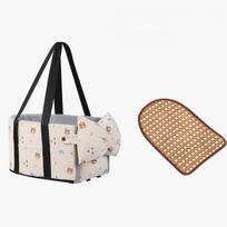Dog Car Seat with Storage Pocket Center Console Pet Car Carrier Universal Pet Seat Cover for Small Medium Dogs Travel Safety Bag white