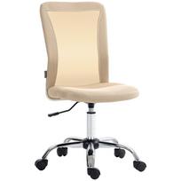 Ergonomic Office Chair Adjustable Height Chrome Base 360 degrees Swivel Mesh Upholstery Beige 43 x 56 x 100 cm smėlis
