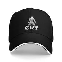 Soccer Legend CR7 Baseball Caps Fashion Ronaldos Sandwich Cap Unisex Adjustable Sun Hat Outdoor One Size black