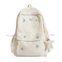 Schoolbag new cute star schoolbag college student niche girl backpack versatile large capacity junior high school campus backpack with accessories geltona