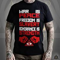 INGSOC 1984 T-Shirt | George Orwell Brave New World / Animal Farm / Dystopian Orwellian Slogan Tee 130 red