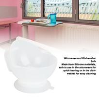 Scoop Bowl with Suction Cup Base Prevent Spills Assist Eating Adaptive Self Feeding Dinnerware for Elderly Patients beige