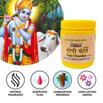 Gopi Chandan Tilak Paste for Pooja & Meditation | Original Sandalwood Fragrance | Herbal Yellow Chandan Tika for Daily Puja, Hawan, Yoga & Temple